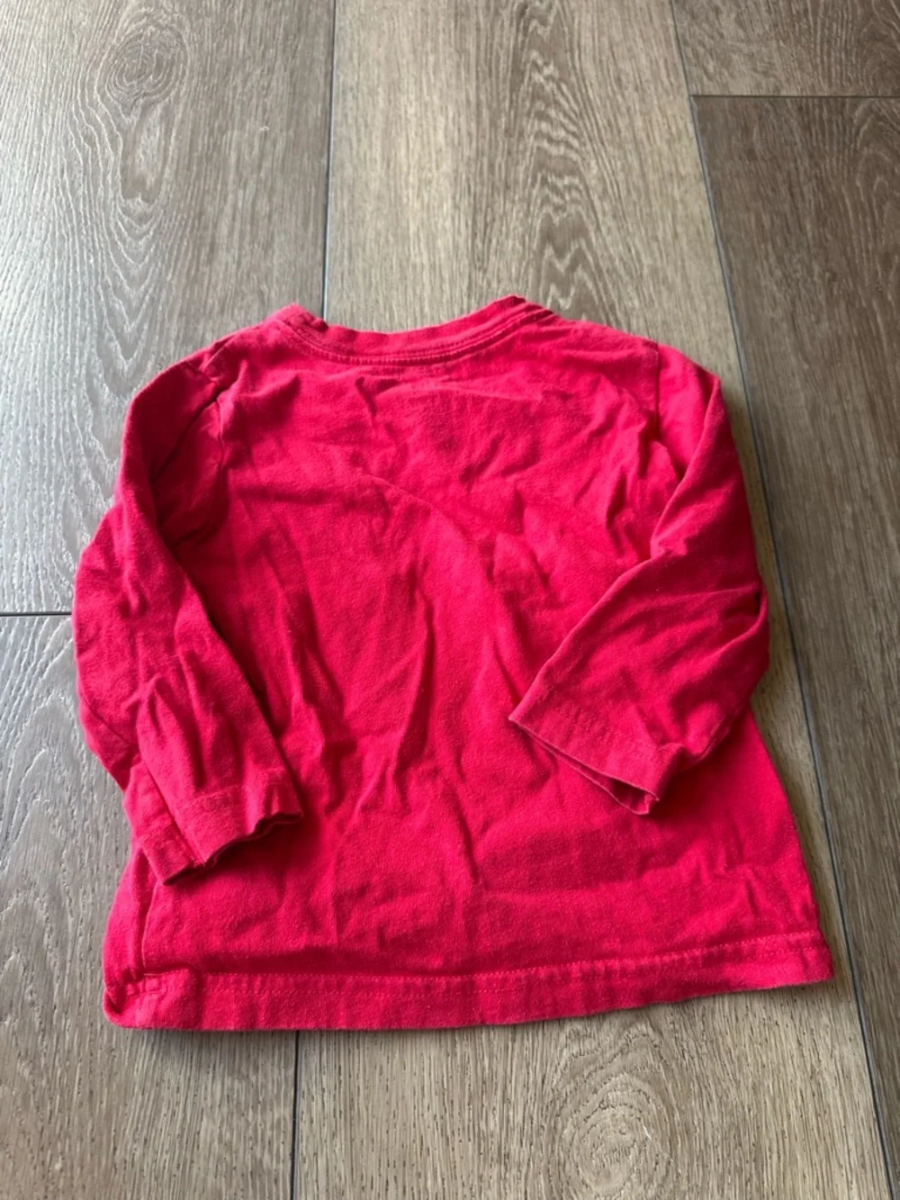 GAP Kids Long-Sleeve Pocket Teddy Bear Tee - Bright Red
